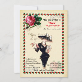 Convite qualquer idade, 60º,Festa de aniversário mulher,Ga