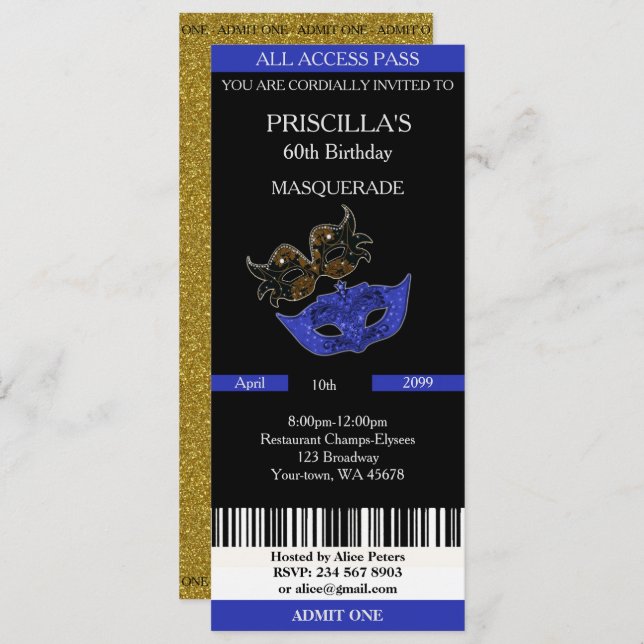 Convite qualquer idade, 60 anos, Mulher de Aniversário do  (Frente/Verso)