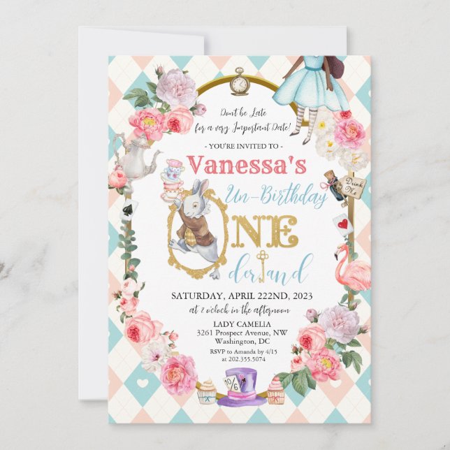 Convite QUALQUER IDADE - Alice Afro-Americana no País das  (Frente)