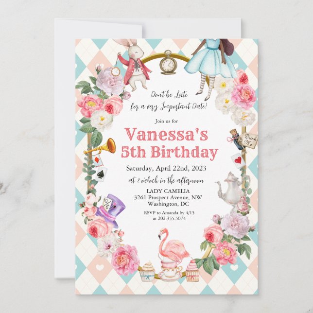 Convite QUALQUER IDADE - Alice Afro-Americana no País das  (Frente)