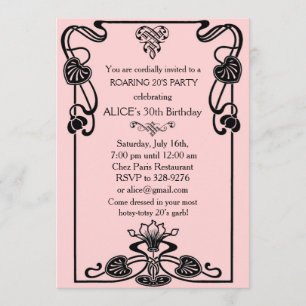 Convite Qualquer Idade,Art Deco Gatsby Style Invit
