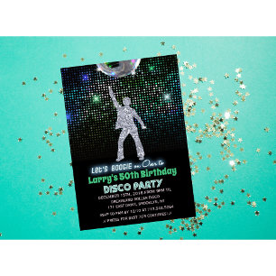 Convite QUALQUER IDADE - Festa de Aniversário Retro Disco