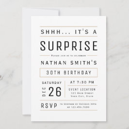 Convite Qualquer Idade Moderna e Simples Tipografia Surpre