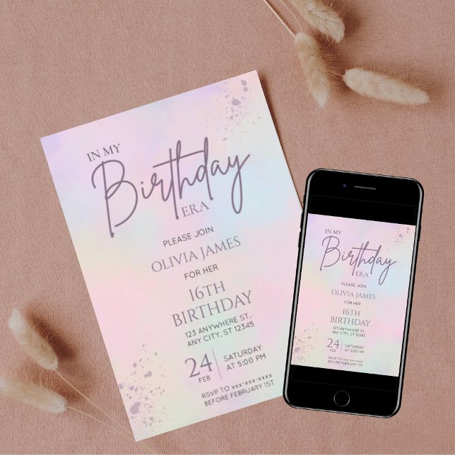 Convite Qualquer idade na minha era de aniversário (Criador carregado)