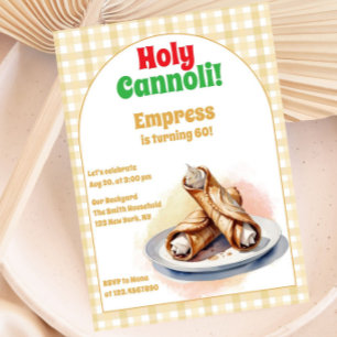 Convite Qualquer idade Santa Cannoli Festa de aniversário 