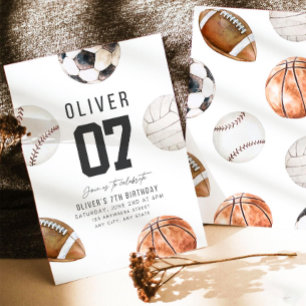 Convite QUALQUER IDADE Tema Esportivo Aniversário Futebol 