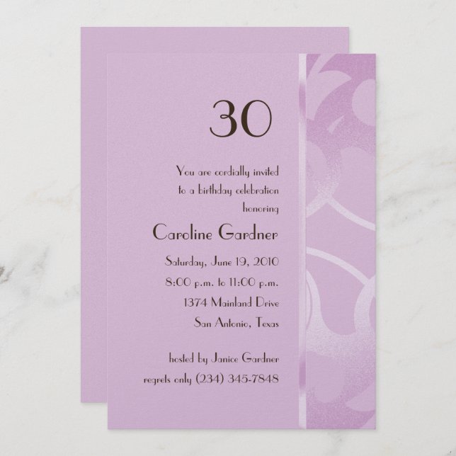 Convite Qualquer Número Aniversário Convocando Arte Deco (Frente/Verso)