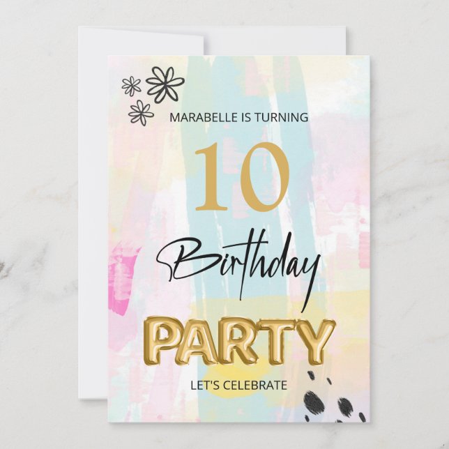 Convite *~* QUALQUER Pincel de Abstrato do Andar da IDADE (Frente)