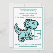Qualquer Teal T Rex Dinossauro de Idade Aniversári