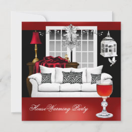 Convite Quandelier Preto Vermelho e Aquecendo Casa