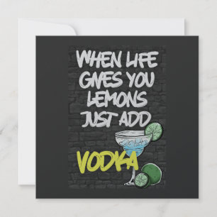 Convite Quando a vida te dá limão, adicione VODKA! Engraça