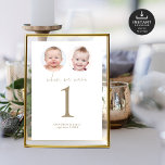 Convite Quando Éramos Idosos Fotos Da Mesa De Casamento Nú<br><div class="desc">Quando Éramos Idade Fotos De Dourado Cartão De Número De Tabela De Script. Disponível digitalmente e impresso. Um design minimalista com "Quando estávamos" em um script de estilo de escrita manual definido e o número da sua tabela abaixo. Personalize facilmente o número, substitua as imagens de amostra por suas próprias...</div>