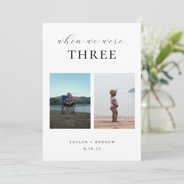 Convite Quando Éramos O Número Da Mesa De Casamento Fotogr (Em pé/Frente)