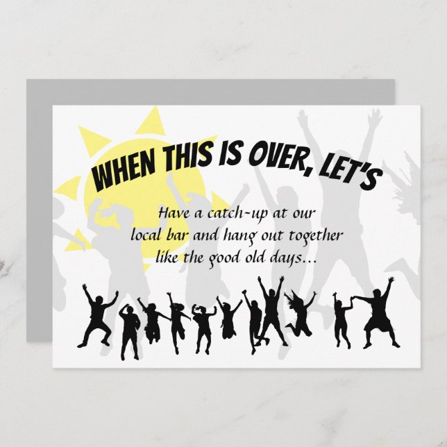 Convite QUANDO ISSO ACABAR DE VAMOS, Economize Data Postar (Frente/Verso)