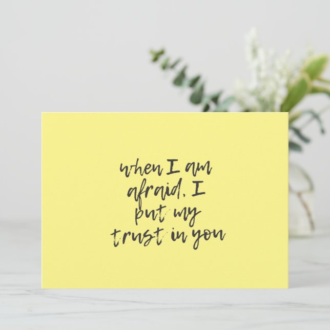 Convite Quando tenho medo de%2C, confio em você (Em pé/Frente)