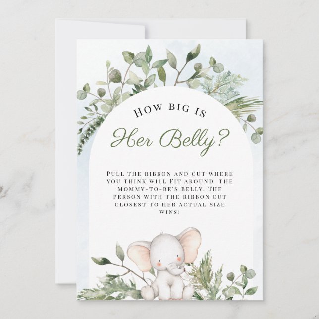 Convite Quão Grande É O Seu Belly Boy Blue Chá de fraldas  (Frente)