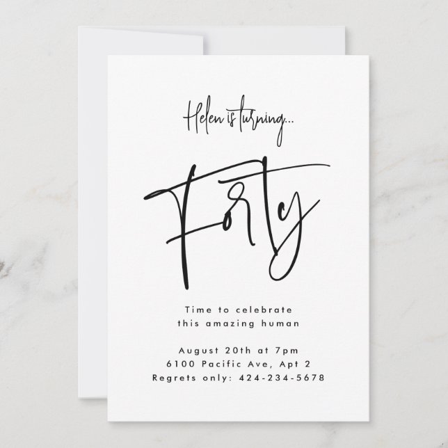 Convite Quarenta (Frente)