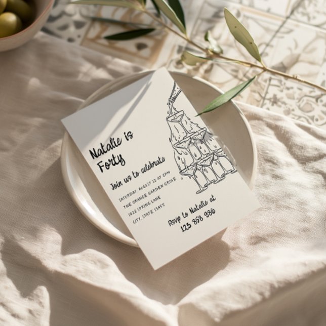 Convite Quarenta aniversário de 40 anos de torre de champa (Criador carregado)