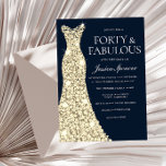 Convite Quarenta e fabulosa! aniversário de 40 anos de pal<br><div class="desc">Quarenta e fabulosa! Variações de Convite para aniversário de 40 anos de Presso Dourado para o convite e itens correspondentes na nossa loja</div>