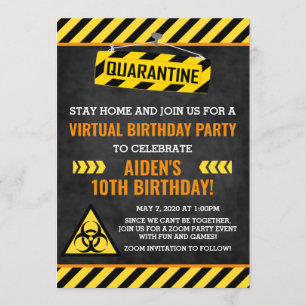 Convite Quarentena de Aniversário, Criança Humor Engraçado