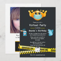 Quarentena de Foto de Festa de aniversário Virtual