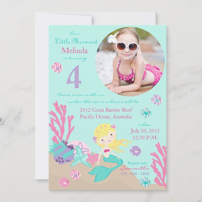 Convite Quarto Aniversário da Loira de Sereia (Frente)