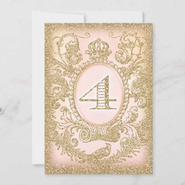 Convite Quarto aniversário de uma vez no tempo Princesa (Frente)