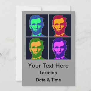 Convite Quatro Abraham Lincolns Pop Art