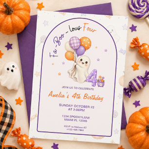 Convite Quatro Aniversário Fa-Boo-Lous de Halloween