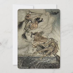 Convite Quatro Bruxas "Up the Chimney" de Arthur Rackam