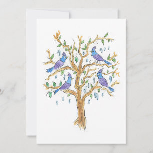 Convite Quatro Calling Birds