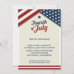 Convite Quatro de Julho Feliz Dia da Independência América