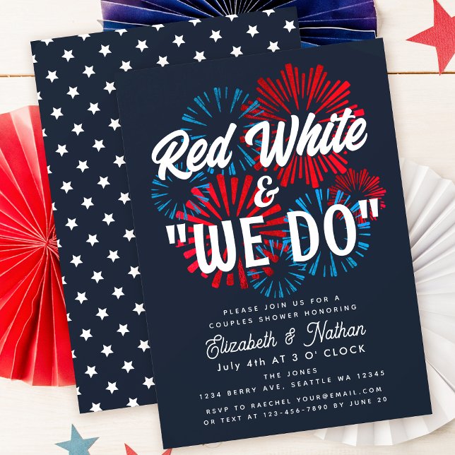 Convite Quatro de julho Red White e nós fazemos Casal Chá (Criador carregado)