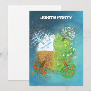 Convite Quatro estações na Terra Personalizadas