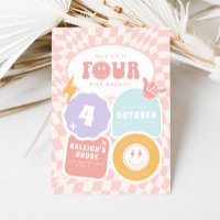 Quatro Ever Groovy | Girls 4th Retro Skater Birthd