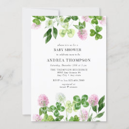 Convite Quatro Folheto Folha | Folhas de Shamrock | CHÁ DE