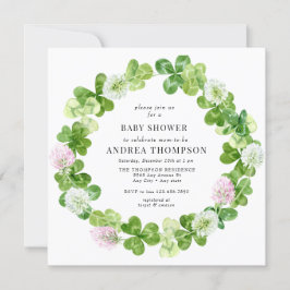 Convite Quatro Folheto Folha | Folhas de Shamrock | CHÁ DE