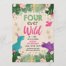 Quatro Jovem Dino Selvagem, Dinossauro Rosa Rosa, 