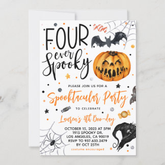 Convite Quatro Noivado de Halloween Spooky