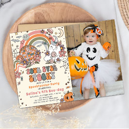 Convite Quatro Retrô Fantasma Noivado de Halloween