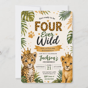 Convite Quatro Selvagens para Sempre Animais da Selva da S