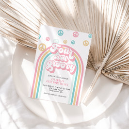 Convite Quatro Sempre Groovy Aniversário de 4 anos com Arc