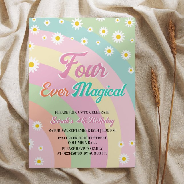 Convite Quatro Vezes Magos - Arco-Íris do Unicórnio (Criador carregado)