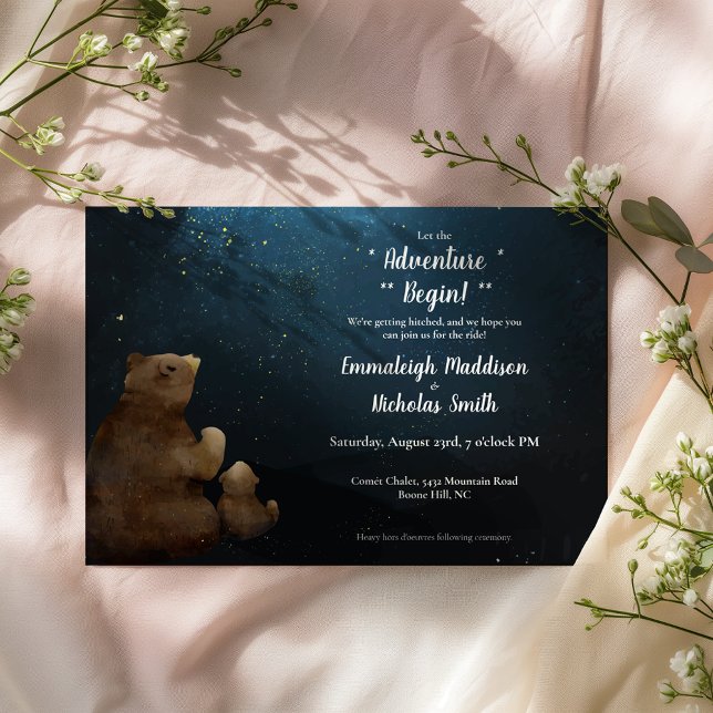 Convite Que a Aventura Comece Casamento Informal Noturno (Criador carregado)