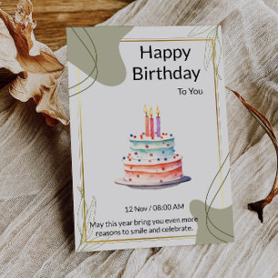Convite Que as velas do seu bolo brilhem intensamente