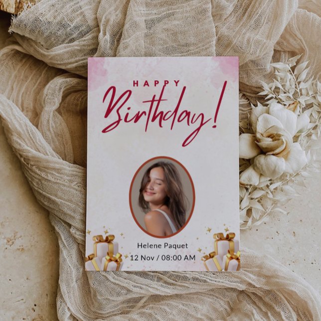 Convite Que as velas do seu bolo brilhem muito (May the candles on your cake shine bright invitation)