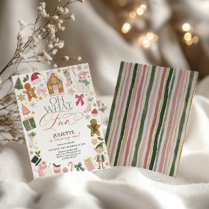 Convite Que Diversão! 1º Aniversário Festa de Natal Festiv