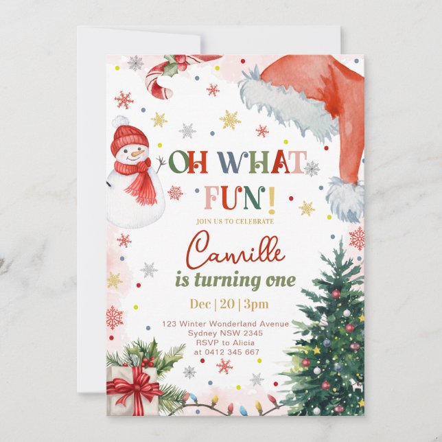 Convite Que Diversão Aniversário de Natal  (Frente)