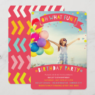 Convite Que Diversão Festa de Aniversário da Menina com Co