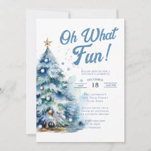 Convite Que Diversão Festa de Natal com Aquarela